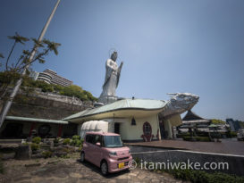 長崎県福済寺で「亀に乗った観音様」長崎観音を見る