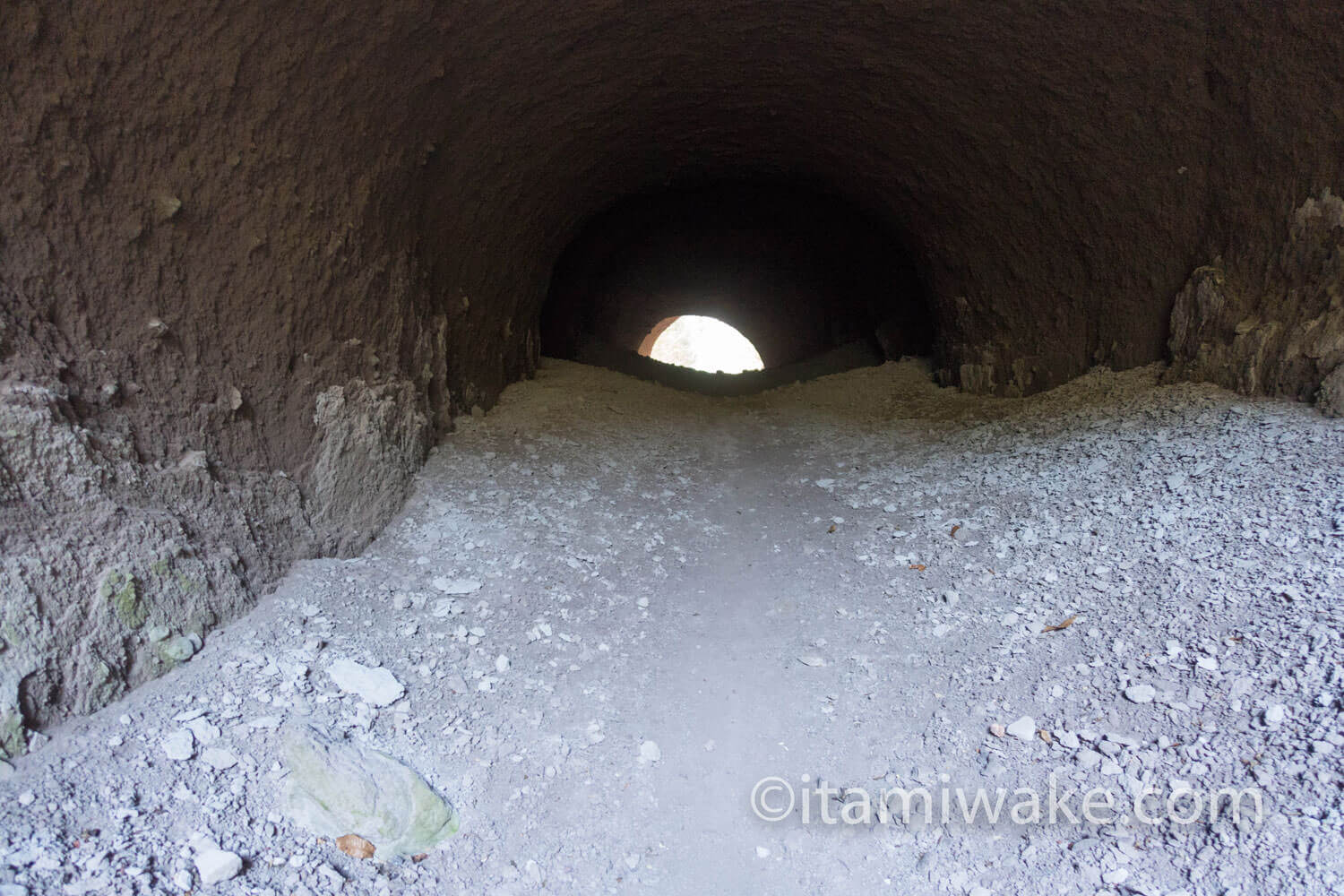 土砂が堆積している大石隧道の様子